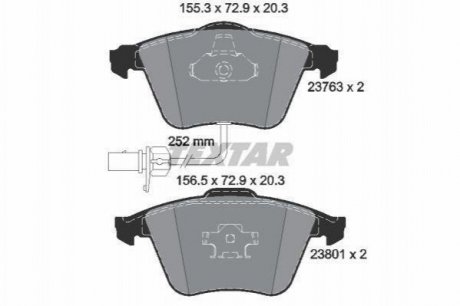 Купити Комплект гальмівних колодок з 4 шт. дисків Audi A4, A6, A8 TEXTAR 2376302 (фото1) підбір по VIN коду, ціна 2775 грн.