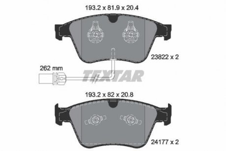 ТОРМОЗНЫЕ КОЛОДКИ BENTLEY Continental/GT "F "03>> TEXTAR 2382201