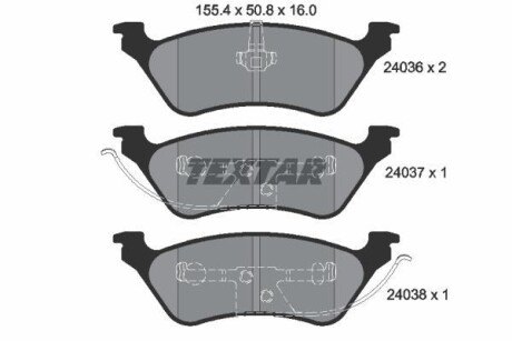 ГАЛЬМІВНІ КОЛОДКИ ДИСКОВІ Chrysler Voyager, Jeep Cherokee, Dodge Caravan TEXTAR 2403601