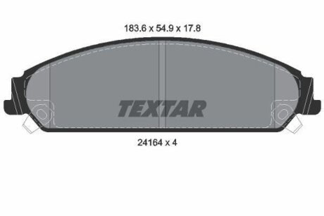 Колодки гальмівні (передні) Dodge Charger/Challenger/Chrysler 300 C 04- TEXTAR 2416401