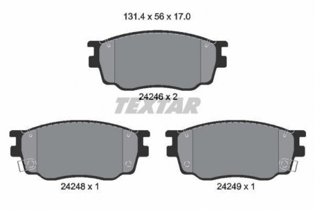 Комплект гальмівних колодок з 4 шт. дисків Mazda 6 TEXTAR 2424601