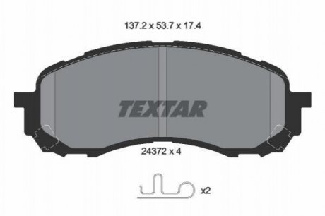 Комплект гальмівних колодок з 4 шт. дисків Subaru Impreza TEXTAR 2437201