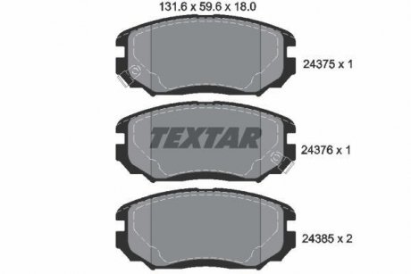 ТОРМОЗНЫЕ КОЛОДКИ HYUNDAI Sonata/Grandeur "F "05-11 TEXTAR 2437501