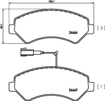 Купити Гальмiвнi колодки дисковi ZN Fiat Ducato, Peugeot Boxer, Citroen Jumper TEXTAR 2446602 (фото1) підбір по VIN коду, ціна 1796 грн.