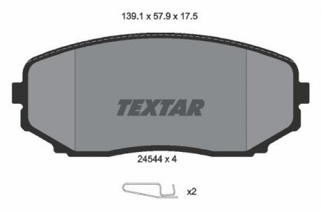 Комплект гальмівних колодок з 4 шт. дисків TEXTAR 2454401
