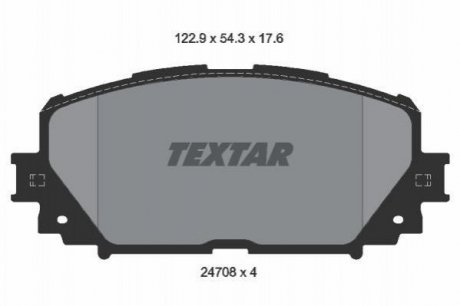 Комплект гальмівних колодок з 4 шт. дисків Toyota Yaris TEXTAR 2470801