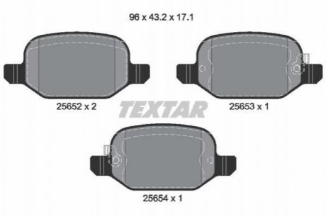 Купить Комплект тормозных колодок Fiat 500 TEXTAR 2565201 (фото1) подбор по VIN коду, цена 1449 грн.