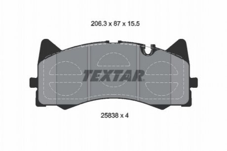 Колодки гальмівні (передні) MB C-class (W205) C63 AMG 14- (Akebono) Q+ Mercedes W205, S205, C205 TEXTAR 2583801