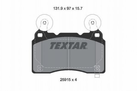 Комплект тормозных колодок Tesla Model S TEXTAR 2591501