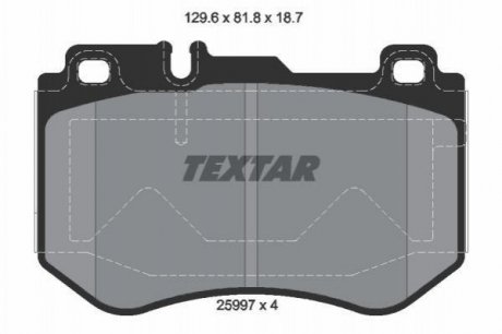 Колодки гальмівні (передні) MB C-class (W205) 14- (Brembo) TEXTAR 2599701