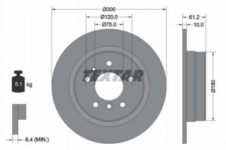 Диск Тормозной BMW E34, E90 TEXTAR 92042303