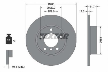 Диск тормозной BMW 3(E36)/Z3(E36) "F D=286mm "90-"03 BMW E36 TEXTAR 92055503