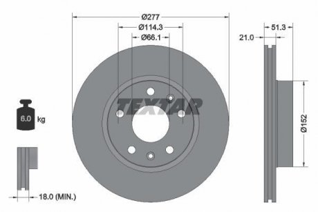Купить Тормозные диски Land Rover Freelander TEXTAR 92115703 (фото1) подбор по VIN коду, цена 1501 грн.