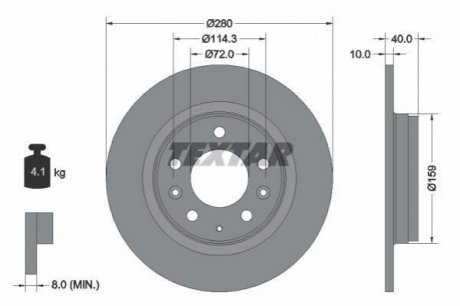 Купить Диск тормозной Mazda 6, 323, 626 TEXTAR 92125603 (фото1) подбор по VIN коду, цена 1761 грн.