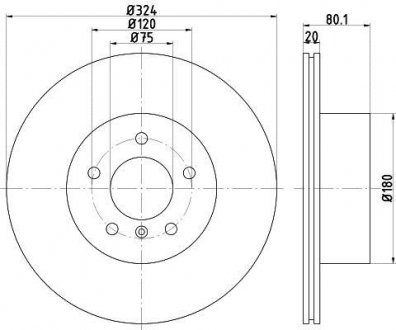 Диск тормозной BMW X5(E53) "R D=324mm "01>> TEXTAR 92146303