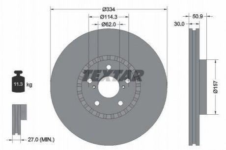 Диск гальмівний Lexus GS, IS TEXTAR 92147903