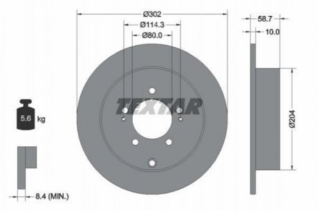 Диск тормозной Mitsubishi Outlander, ASX, Opel Insignia, Mitsubishi Lancer, Citroen C4 TEXTAR 92167003