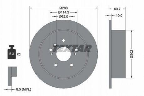 Диск тормозной Lexus RX, Toyota Highlander TEXTAR 92171603