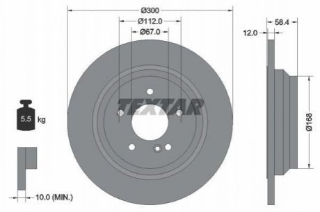 Диск тормозной Mercedes W221, C216 TEXTAR 92176503