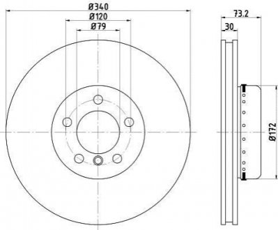 Диск гальмівний (передній) BMW 1 (F20/F21)/ 3 (F30/F31)/ 4 (F36) 11- (340x30) PRO+ BMW F20, F30, F32, F21, F34, F31, F22, F33, F36, F23 TEXTAR 92264925