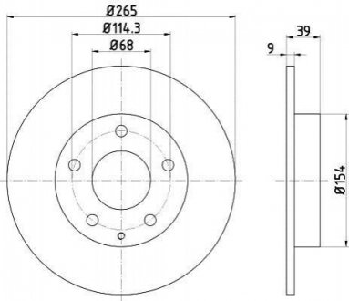 Диск гальмівний (задній) Mazda 3 13-/CX-3 15- (265x9) PRO Mazda 3, CX-3 TEXTAR 92267703