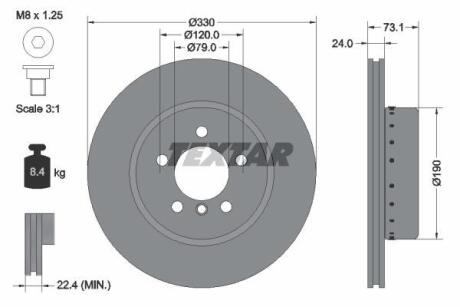 Диск гальмівний (передній) BMW Z4 (E89) 09-16 (330x24) PRO+ TEXTAR 92269725