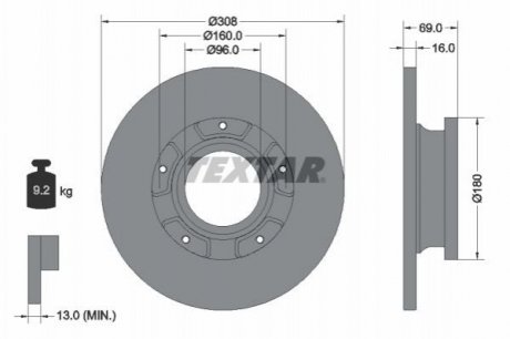 Диск тормозной Ford Transit TEXTAR 92292603