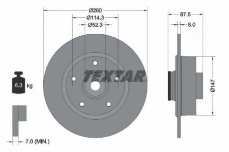 Диск тормозной Renault Megane TEXTAR 92295203