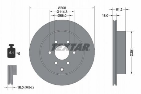 Диск тормозной Nissan Pathfinder TEXTAR 92296403