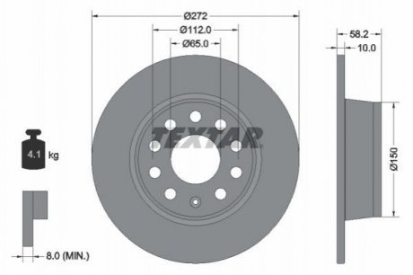 Диск тормозной Skoda Karoq, Volkswagen T-Roc TEXTAR 92300003