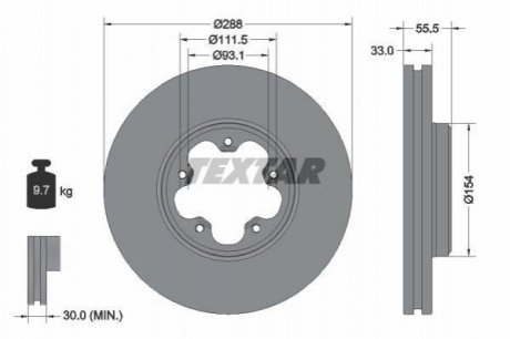 Диск тормозной Ford Transit TEXTAR 93260603