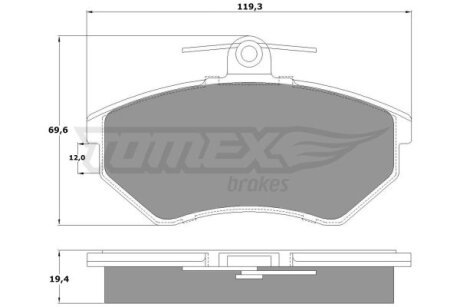 Колодки тормозные передние TOMEX Brakes tx 10-11