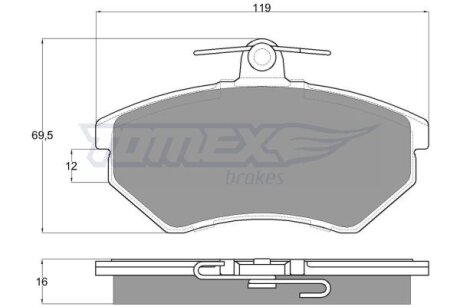 Колодки тормозные передние TOMEX Brakes tx 10-63