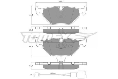 Колодки тормозные задние TOMEX Brakes tx 10-701