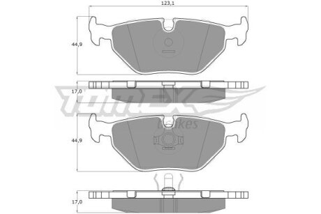 Купить Колодки тормозные задние TOMEX Brakes tx 10-70 (фото1) подбор по VIN коду, цена 527 грн.