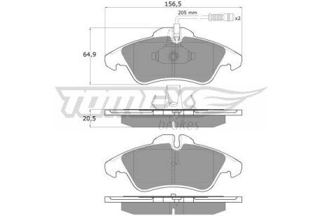 Колодки тормозные передние TOMEX Brakes tx 10-931