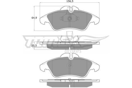 Купити Колодки тормозные передние TOMEX Brakes tx 10-93 (фото1) підбір по VIN коду, ціна 637 грн.