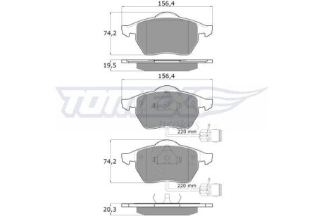 Купити Колодки тормозные передние TOMEX Brakes tx 10-941 (фото1) підбір по VIN коду, ціна 862 грн.