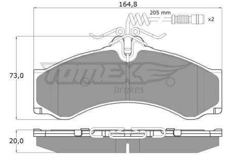 Купити Колодки тормозные перед/зад. TOMEX Brakes tx 11-481 (фото1) підбір по VIN коду, ціна 998 грн.