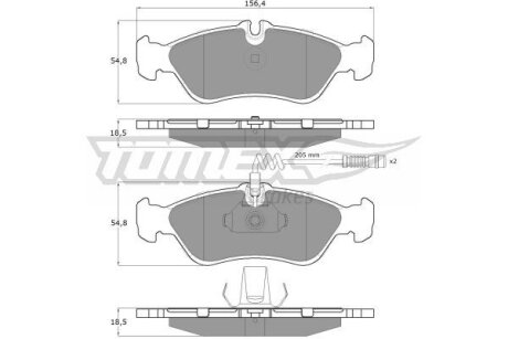 Купити Колодки тормозные задние TOMEX Brakes tx 11-491 (фото1) підбір по VIN коду, ціна 660 грн.