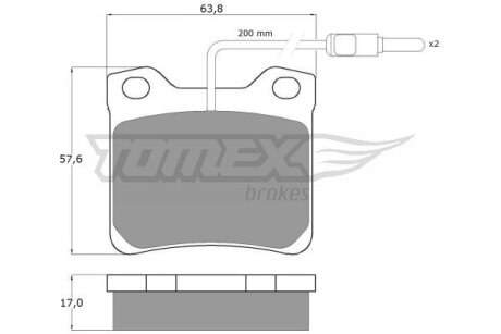 Колодки гальмівні задні TOMEX Brakes tx 11-95
