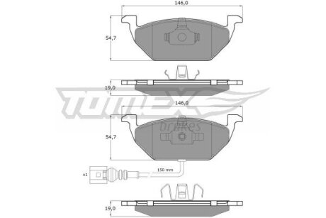 Купить Колодки тормозные передние Seat Ibiza, Leon, Volkswagen Caddy, Golf, Skoda Octavia, Audi A3, Volkswagen Jetta, Skoda Yeti, Volkswagen Bora, Seat Toledo, Skoda Roomster TOMEX Brakes tx 12-11 (фото1) подбор по VIN коду, цена 660 грн.