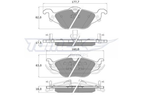 Колодки тормозные передние TOMEX Brakes tx 12-21