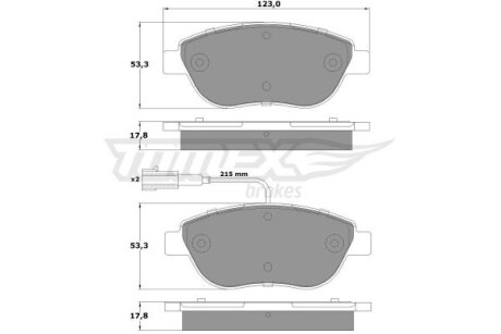 Колодки тормозные передние TOMEX Brakes tx 12-482