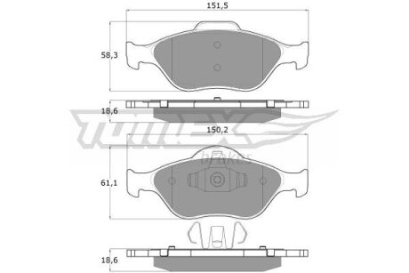 Купить Колодки тормозные передние TOMEX Brakes tx 12-55 (фото1) подбор по VIN коду, цена 637 грн.