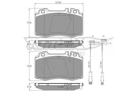 Купити Колодки тормозные передние TOMEX Brakes tx 12-811 (фото1) підбір по VIN коду, ціна 1064 грн.