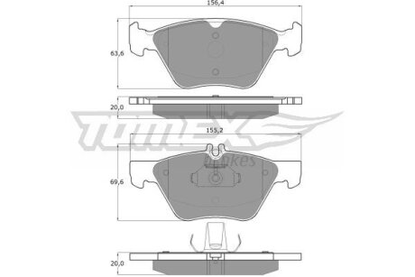 Купити Колодки тормозные передние Mercedes W210, S210, CLK-Class, W220 TOMEX Brakes tx 12-82 (фото1) підбір по VIN коду, ціна 764 грн.