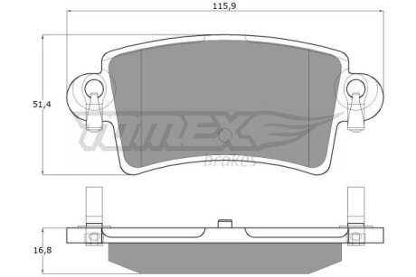 Купити Колодки тормозные задние TOMEX Brakes tx 13-52 (фото1) підбір по VIN коду, ціна 598 грн.