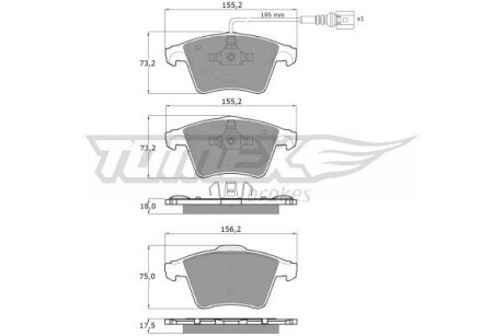 Купити Колодки тормозные передние TOMEX Brakes tx 13-931 (фото1) підбір по VIN коду, ціна 857 грн.