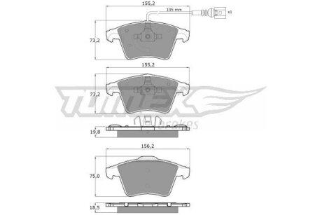 Колодки тормозные передние TOMEX Brakes tx 13-93